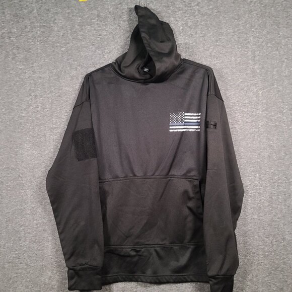 Rothco Hoodie Black Concealed Carry Thin Blue Line US Flag Pullover Sweatshirt M - Picture 1 of 16